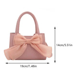 Vvsha Fashion Bow Handbags Purses for Women Luxury Design Small Tote PU Leather Top Handle Clutch Shoulder Crossbody Bags for Women