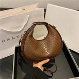 Vvsha New Women Crossbody Bag Retro Casual Versatile PU Leather Handbag Tote Bag Half Moon Shoulder Bag