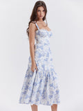 Vvsha Bluebell Elegance Floral Dress