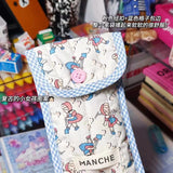 Vvsha Christmas gift Retro Cute Pastoral Style Floral Soft Cotton Simple Pencil Case Kawaii Girl Student Stationery School Supplies Back To School