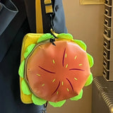 Vvsha Stylish Hamburger Daypack Laptop Storage Zipper Portable Casual Tote PU Cheeseburger Backpack for Unisex Travel Outdoor Vacation