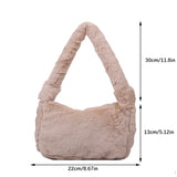 Vvsha Plush Shoulder Bags for Femme Luxury Designer Soft Winter Ladies Clutch Purse Handbag Cute Fashion Female Party Underarm Bag