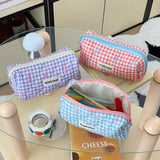 Vvsha New Cartoon Bow Knot Tote Makeup Zipper Bag Women Large Capacity Quilting Pouch Washbag Cute Portable Cosmetic Storage Bag