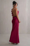 Vvsha Petal Flow Backless Maxi Dress