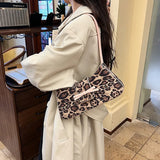 Vvsha Leopard Design Small PU Leather Crossbody Bag For Women 2024 Y2K Retro Trend Fashion Simple Underarm Shoulder Bag Handbags