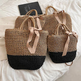 Vvsha Casual Straw Women Shoulder Bags Wicker Woven Handbags Handmade Summer Vocation Beach Rattan Bag Female Large Capacity Totes