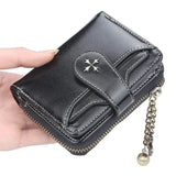 Vvsha Women Wallets and Purses PU Leather Money Bag Female Short Hasp Purse Small Coin Card Holders Blue Red Clutch New Women Wallet