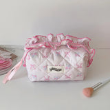 Vvsha INS Sweet Style Cosmetic Bag Cute Ballet Girl Style Ribbon Decor Makeup Tool Oganizer Bag Household Toiletry Bag Cosmetic Bag