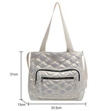 Vvsha Fashion Quilted Cotton Padded Bags for Women Nylon Winter Crossbody Bags Casual Soft Warm Shopping Totes Female Shoulder Bags