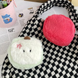 Vvsha Kawaii Cartoon Mini Apple Plush Zero Wallet Girl Cute Plush Coin Wallet Key Storage Bag Children's Holiday Party Gifts