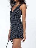 Vvsha Aris V-Neck Polka-Dot Mini Dress