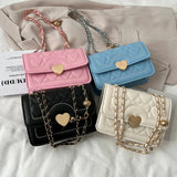 Vvsha New Arrivals Chain Shoulder Bag Fashion Heart Pattern Crossbody Bags For Women Flap Solid Pu Leather Lady Handbags