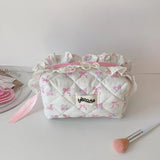 Vvsha INS Sweet Style Cosmetic Bag Cute Ballet Girl Style Ribbon Decor Makeup Tool Oganizer Bag Household Toiletry Bag Cosmetic Bag