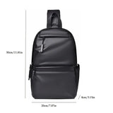 Vvsha Men's New Trendy Casual Leather Membrane Chest Bag Splash-proof Multifunctional Crossbody Chest Bag