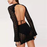 Vvsha Sophia Backless Knit Mini Dress