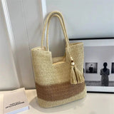 Vvsha Tassel Decor Handwoven Straw Tote Bag