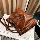 Vvsha Turn Lock Closure Leather Handbag