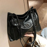 Vvsha Turn Lock Closure Leather Handbag