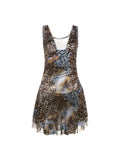 Vvsha Valkyrie Tie-Dye Leopard Print Dress