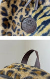 Bag For Love  Allover Leopard Pattern Fluffy Backpack   Women Backpacks