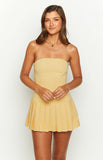 Vvsha Christmas Gift Outfit Good Days Yellow Strapless Mini Dress