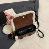 Vvsha 2025 new frosted crossbody bag, high-end and niche handheld plush saddle bag