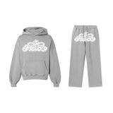 Vvsha  American retro hoodie, sweatshirt, trousers suit, personalized trendy men's and women's letter printed high street two-piece set