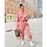 Vvsha Christmas Gift outfit  Soild Fleece Vetement Femme Turtleneck 2pcs Casual Two Piece Women Sets Home Lounge Wear Pullover Sweatsuit Conjuntos De Mujer