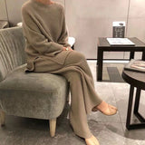 Vvsha Christmas Gift Outfit 2024 Women Elegant Sweater Suit Elegant Knitted Two Pieces Set Autumn Winter Oversized Pullover And Trousers Suit Female Outfits