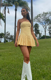 Vvsha Christmas Gift Outfit Good Days Yellow Strapless Mini Dress