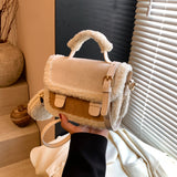 Vvsha 2025 new frosted crossbody bag, high-end and niche handheld plush saddle bag