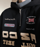 Vvsha  No. 6260 EMBROIDERED HALF-ZIP UP HOODIE