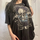 Vvsha Christmas Gift Outfit Womens EGirls Short Sleeve TShirt Y2k Graphic Skull Print Crop Tops Crewneck Fairy Grunge Tee Tops Aesthetic Summer Clothes