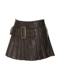 Vvsha Christmas Gift Outfit Blythe Faux Leather Pleated Mini Skirt