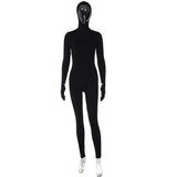 Vvsha Christmas Gift outfit  Sunny Sexy Y2K Clothes Long Sleeve Bodycon Skinny Zipper Gloves Hoodies Jumpsuit Women Sporty Streetwear Romper Fall Outfits