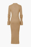 Vvsha Solid Color Shell Sleeve Ribbed Buttons Down Maxi Dress