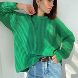 Vvsha Christmas Gift Outfit Women Solid Knitted Thickening Oversized Sweater Female Round Neck Long Sleeve Casual Loose Pullovers Top 2024 Autumn Winter