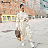 Vvsha Christmas Gift outfit  Soild Fleece Vetement Femme Turtleneck 2pcs Casual Two Piece Women Sets Home Lounge Wear Pullover Sweatsuit Conjuntos De Mujer