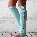 Vvsha Christmas Gift outfit  New Women Heap Heap Socks Fashion Winter Lace Button Leg Warmer Knitted Stocking Covers Legwarmers Soft Classic Boots Knit Socks