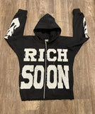 Vvsha  2024 American retro sweatshirt personalized zipper hoodie letter star trendy sweatshirt hip-hop couple street casual top