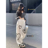 Vvsha Christmas Gift Outfit dti outfits Spring and Summer High Waist Sports Pants for Women 2024 New Loose Korean Style BF Lazy Casual Pants Small Ins Fashion