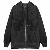 Vvsha Christmas Gift Outfit grunge dti New Hoodie Sweater Women's Loose Street Sports Zipper Cardigan Coat Trendy