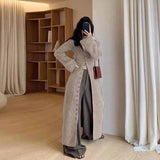 Vvsha Christmas Gift Outfit datenight fall outfits Fall/Winter 2024 French Style Long Waist Slimming Knitted Cardigan HighGrade Temperament Sweater Coat for Women