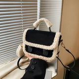 Vvsha 2025 new frosted crossbody bag, high-end and niche handheld plush saddle bag