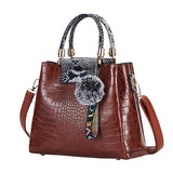 4PS Women Bags Set Luxury Crocodile Female Handbags PU Leather Shoulder Bags Brand Composite Bag Black Top-handle Bag Messenger