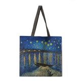 Ladies casual handbag classic oil painting print handbag Love Bird Ladies shoulder bag outdoor beach bag foldable shopping bag