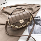 Chain Stone Pattern Leather Crossbody Bags For Women Designer Small Handbags Chain Shoulder Messenger Bag Mini Purses