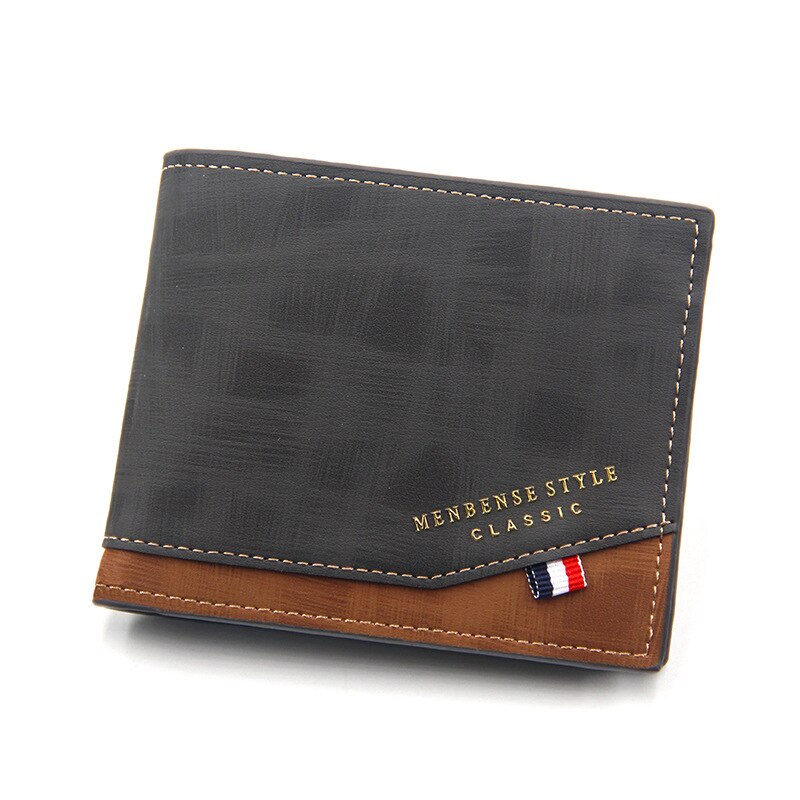 Vvsha Men PU Leather Short Wallet With Zipper Pocket Big Capacity Card