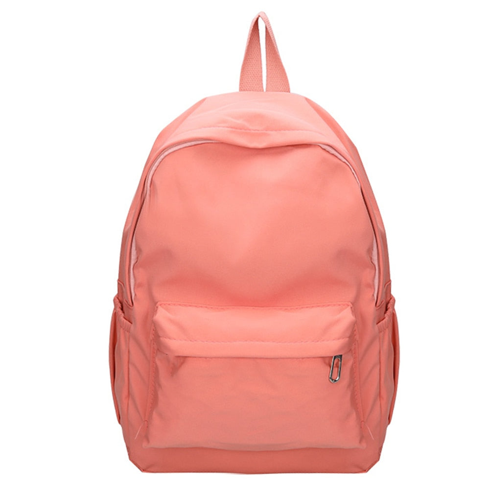 Simple Pure Color Large Preppy Waterproof High School Bag Student Backpack, Fashion Backpacks