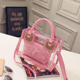 Back to College 2021 New Women Clear Transparent Shoulder Bag Fashion High Quality ABS Solid Zipper Phone Holder Bags Sac A Main Femme